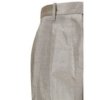 Silver Polyester Casual Pants