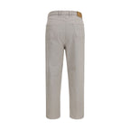 Brown Cotton Casual Pants