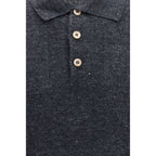 Gray Cotton Polo Shirt