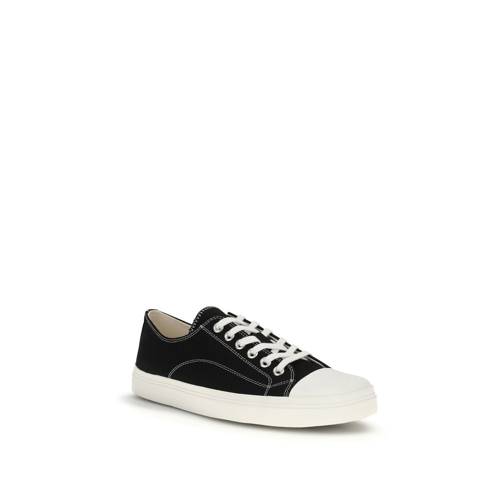 Black Cotton Low Top Sneakers