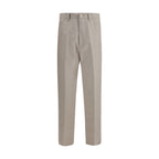 Beige Cotton Dress Pants