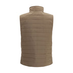 Beige Polyester Sleeveless Jacket