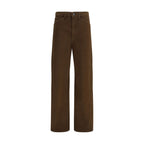 Brown Cotton Casual Pants