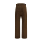 Brown Cotton Casual Pants