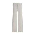 White Cotton Casual Pants