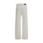 White Cotton Casual Pants