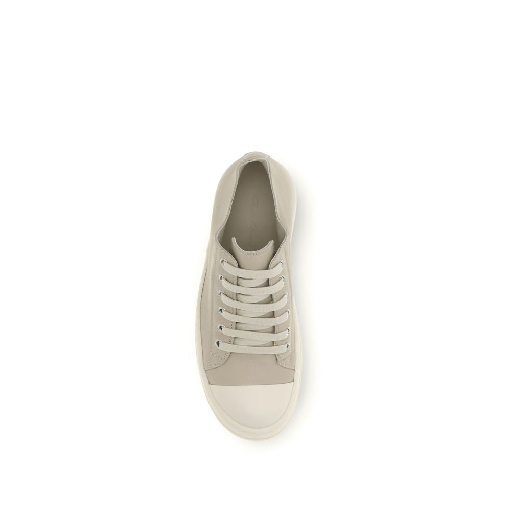 Beige Calf Leather Bos Taurus Low Top Sneakers