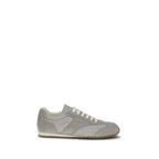 Gray Calf Leather Bos Taurus Low Top Sneakers