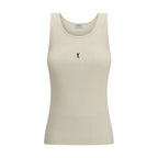 Beige Cotton Tank Tops