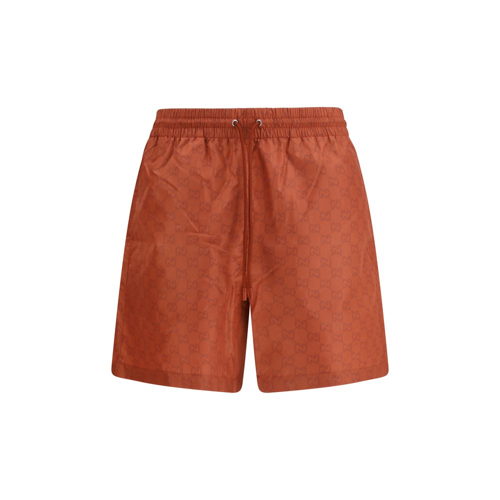 Orange Polyester Shorts