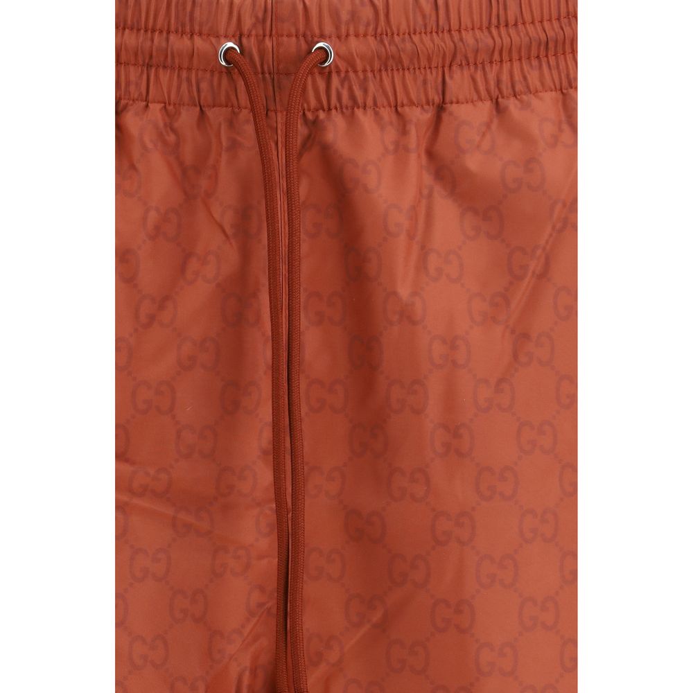 Orange Polyester Shorts