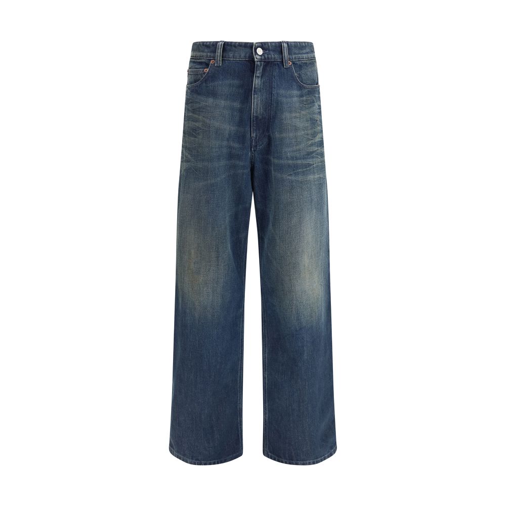 Blue Cotton Relaxed Fit Jeans