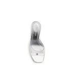 Silver Pvc Stiletto Heel Sandals