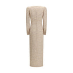 Beige Silk Casual Dress