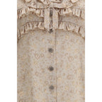 Beige Silk Casual Dress