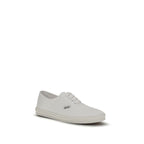 White Cotton Low Top Sneakers