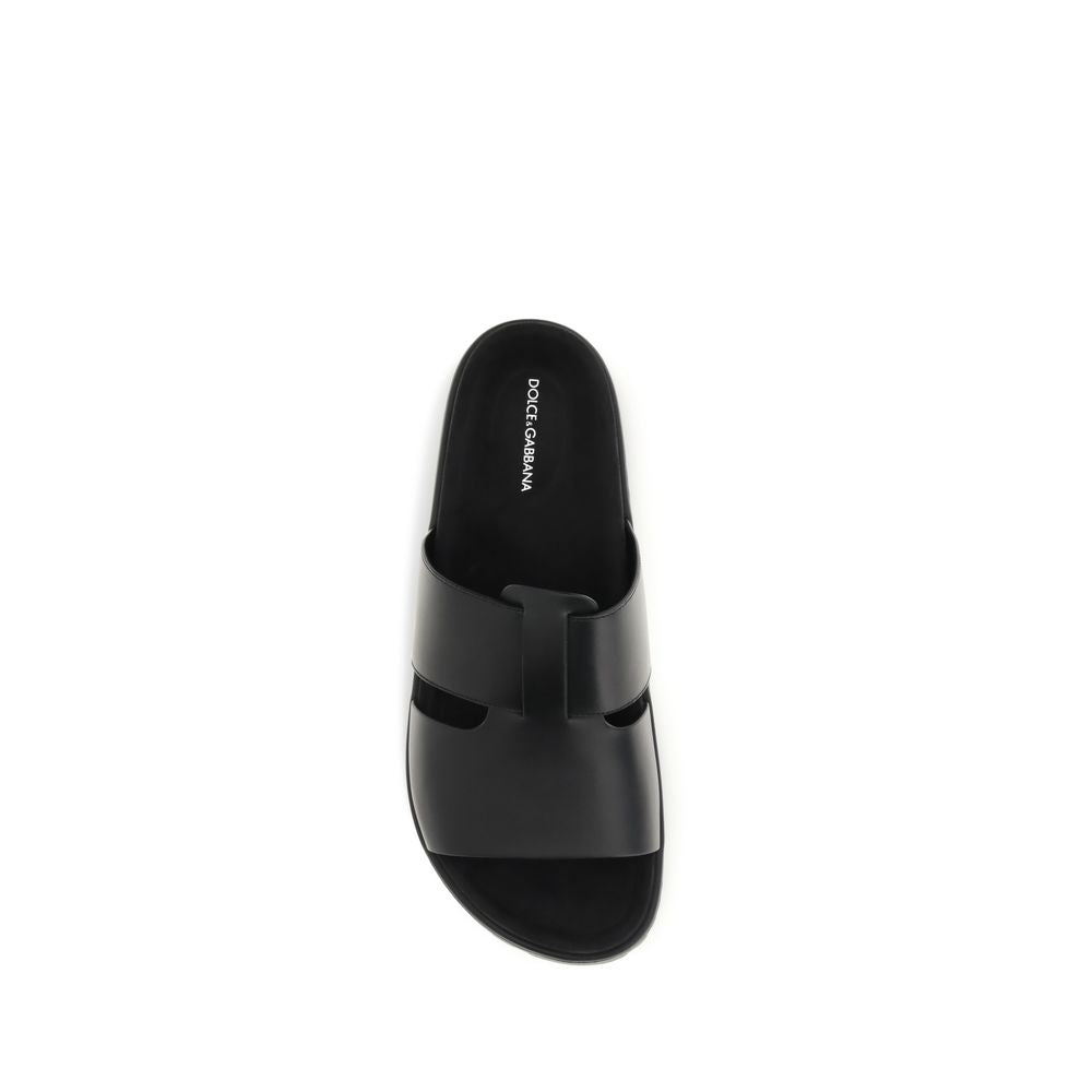 Black Calf Leather Bos Taurus Sandals