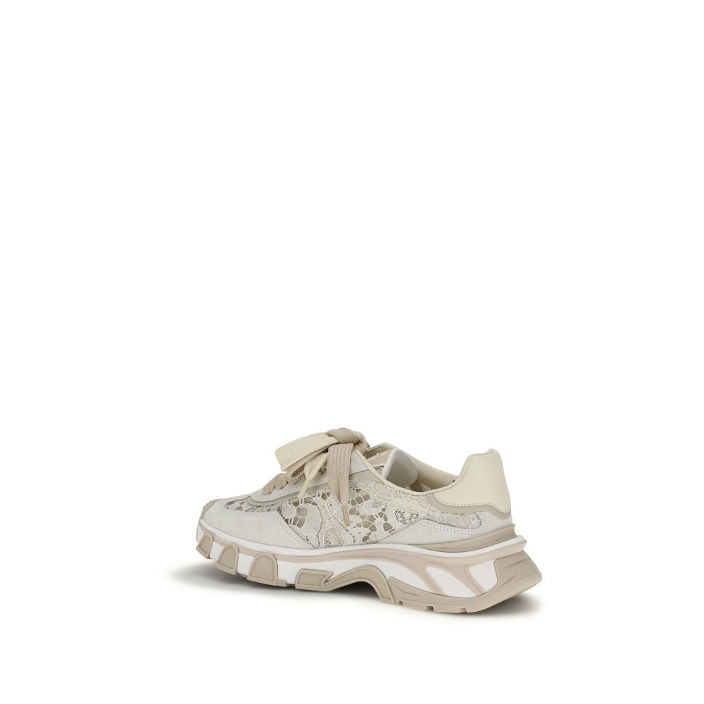 Beige Calf Leather Bos Taurus Low Top Sneakers