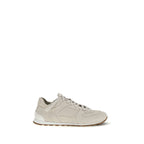 Beige Calf Leather Bos Taurus Low Top Sneakers