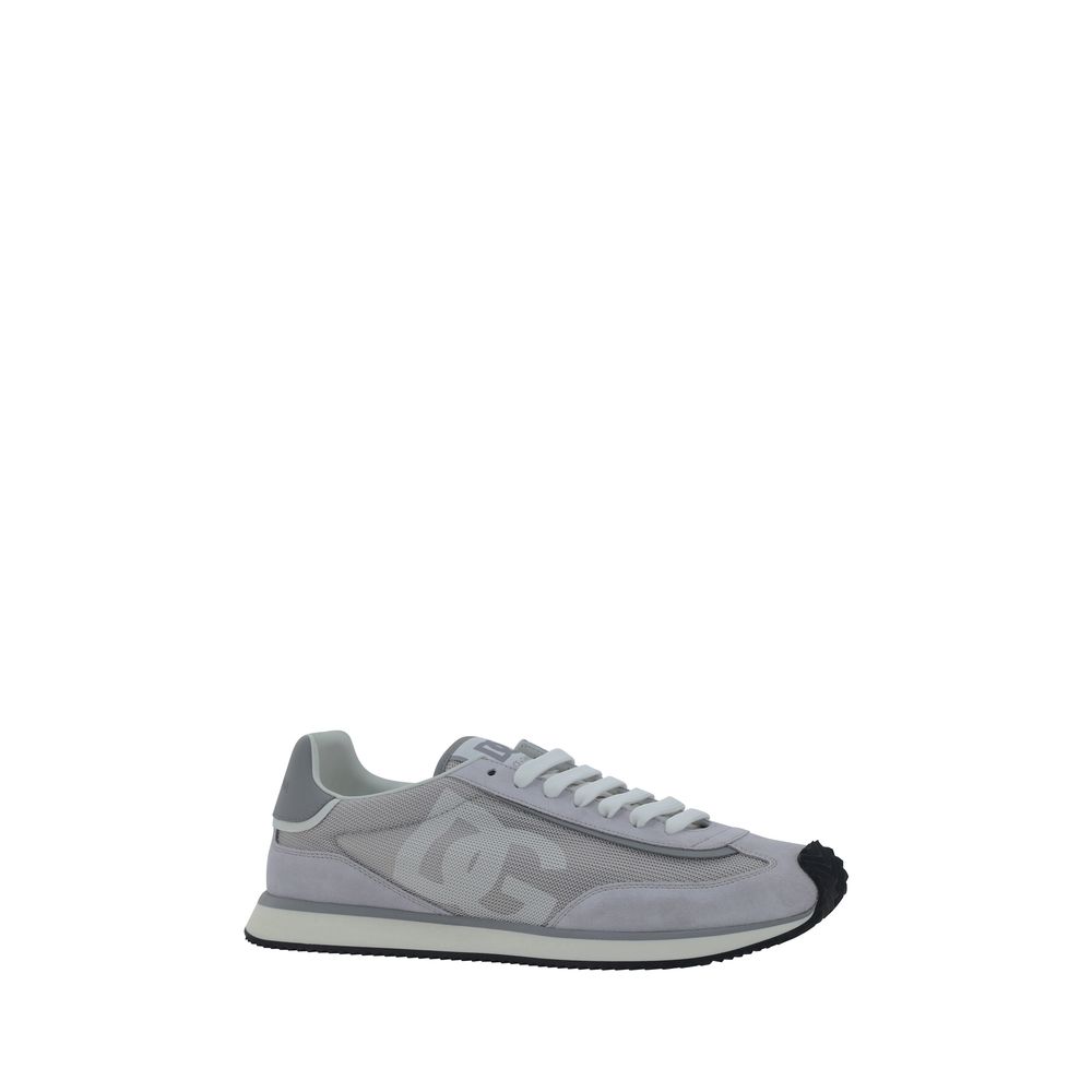 Gray Fabric Low Top Sneakers