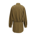 Brown Cotton Casual Dress