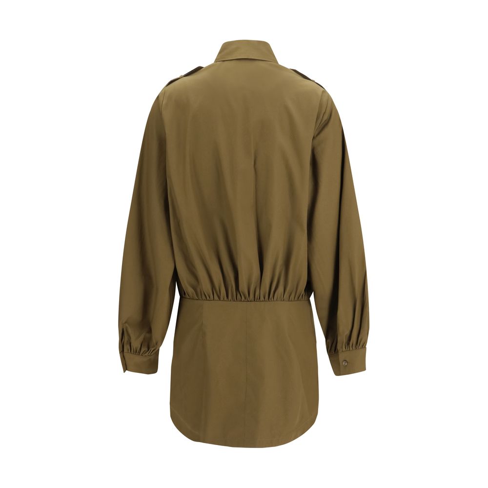 Brown Cotton Casual Dress