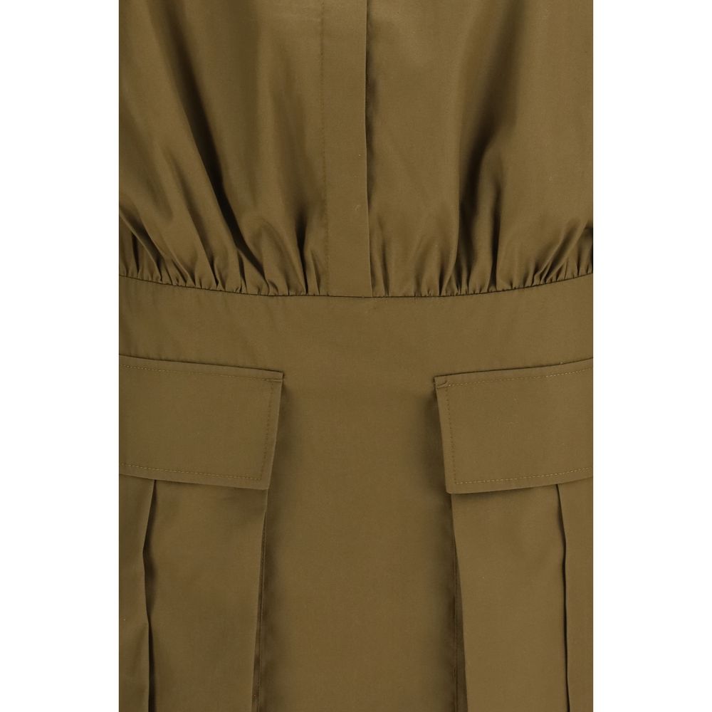 Brown Cotton Casual Dress