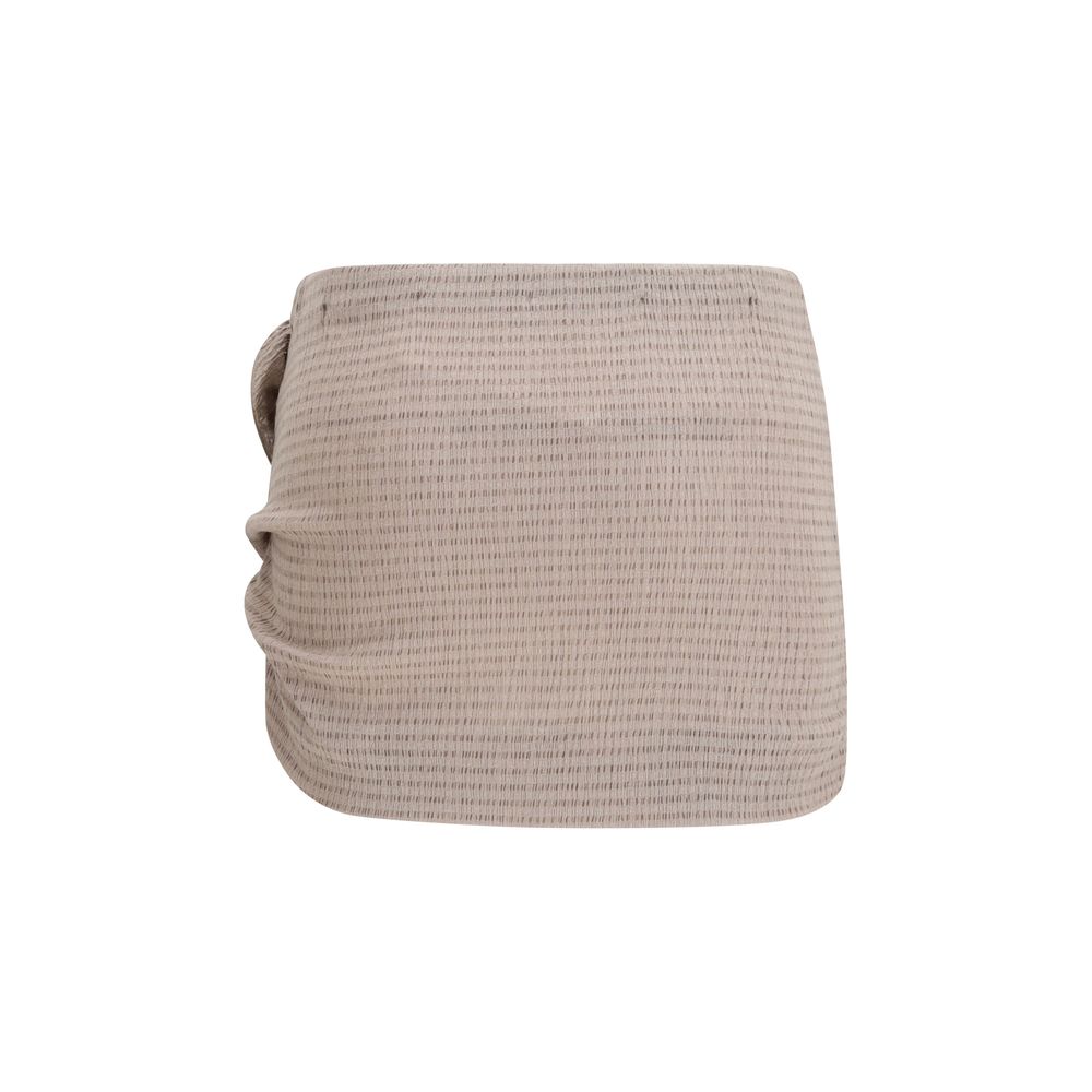 Brown Lyocell Mini Skirt