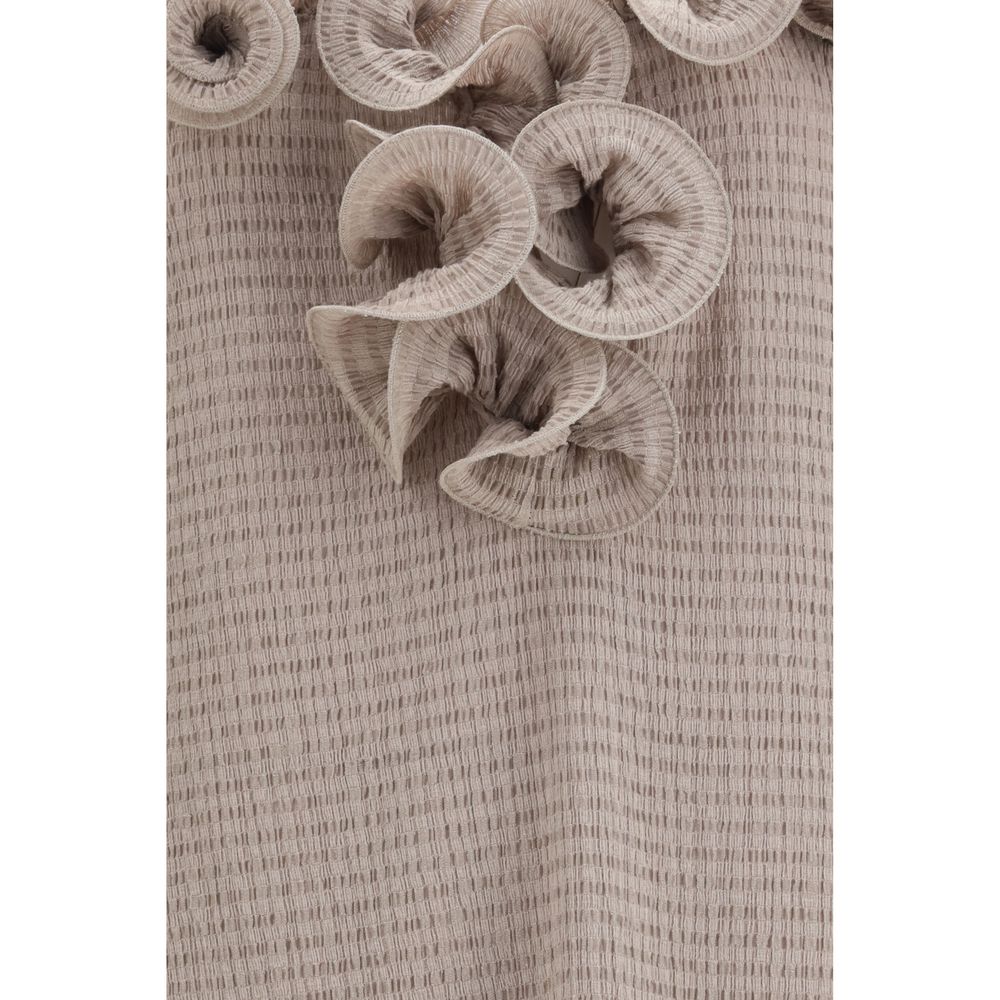 Brown Lyocell Casual Dress