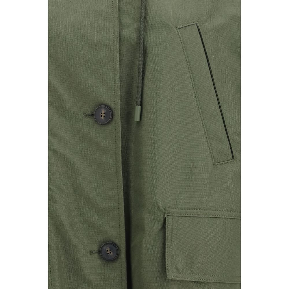 Bicolor Cotton Trench Coat