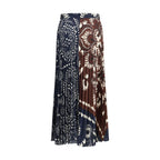 Multicolor Polyester Midi Skirt