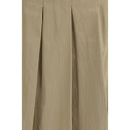 Brown Cotton Midi Skirt