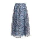Multicolor Silk Long Skirt