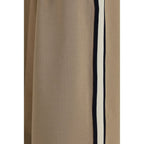 Beige Cotton Casual Pants