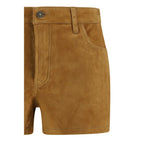 Beige Camel Hair  Bermuda Shorts