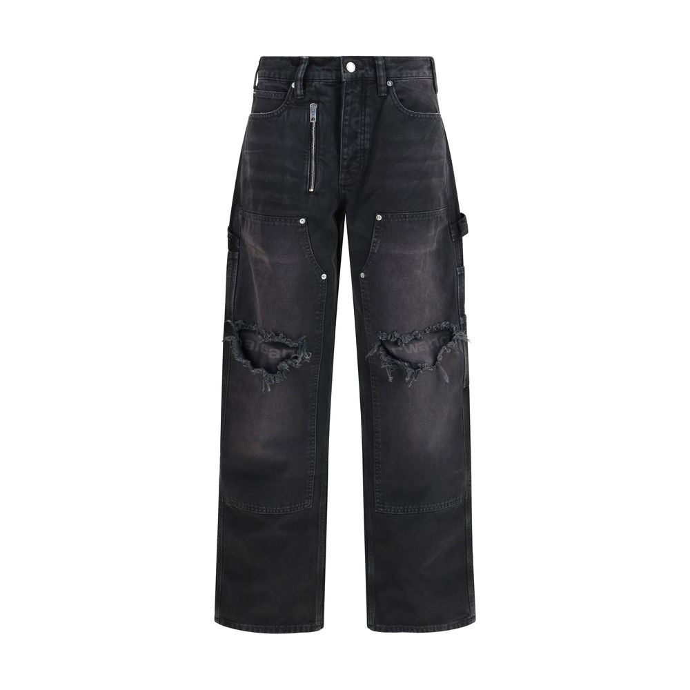 Pantalon cargo en coton noir