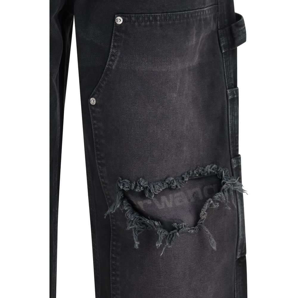 Pantalon cargo en coton noir