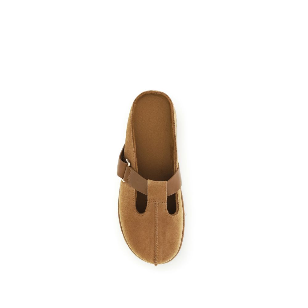 Brown Calf Leather Bos Taurus Mules