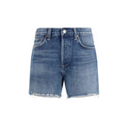 Blue Cotton Bermuda Shorts