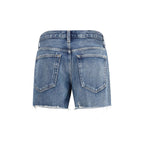 Blue Cotton Bermuda Shorts