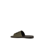 Bicolor Cotton Flat Sandals
