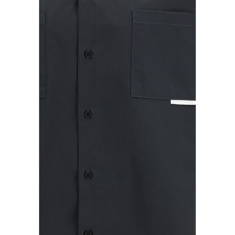 Black Cotton Shortsleeve Shirt