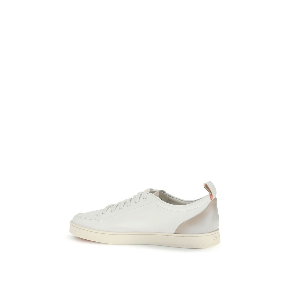 White Calf Leather Bos Taurus Low Top Sneakers