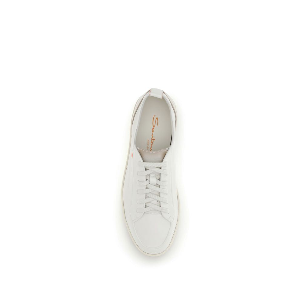 White Calf Leather Bos Taurus Low Top Sneakers