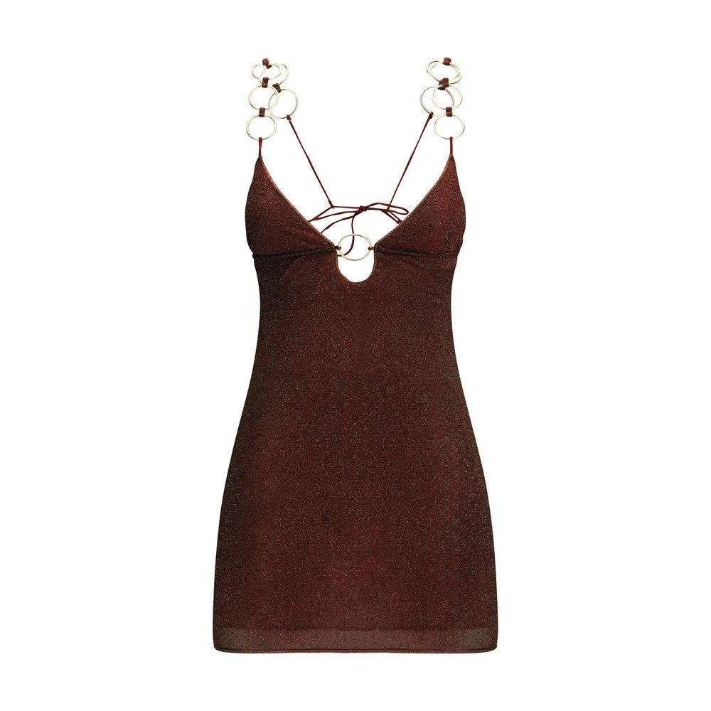 Brown Polyamide Cocktail Dress
