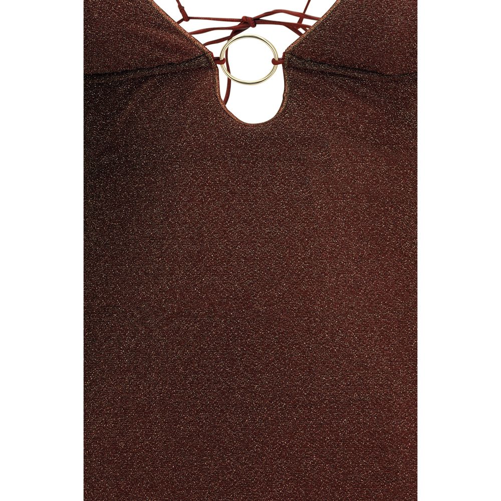 Brown Polyamide Cocktail Dress