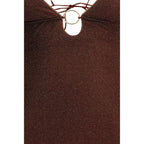 Brown Polyamide Cocktail Dress