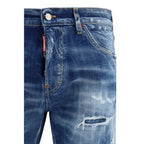 Blue Cotton Slim Fit Jeans