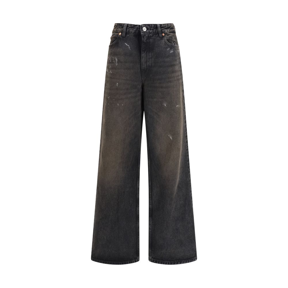 Black Cotton Relaxed Fit Jeans