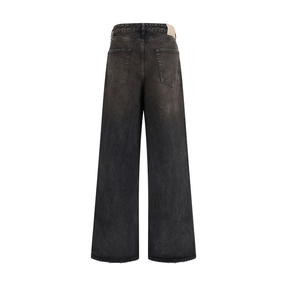 Black Cotton Relaxed Fit Jeans